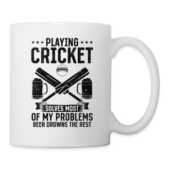Jouer au cricket résout la plupart de mes problèmes - Mug blanc - blanc - Droite