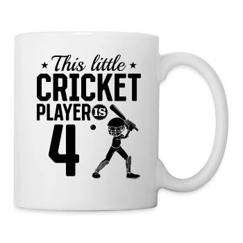 This little Cricket Player is 4 Years Old - 4th Bi - Tasse - Weiß - Rechts