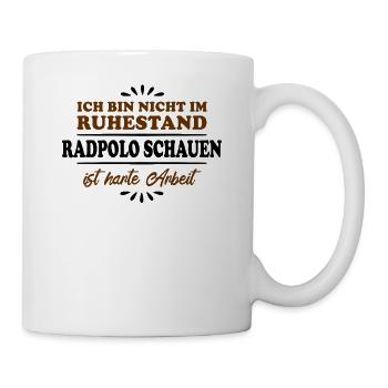 Ruhestand Rentner Pensioner Radpolo - Tasse - Weiß - Rechts