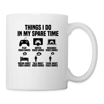 Things I do in my spare time: Gaming - Mug - white - Right