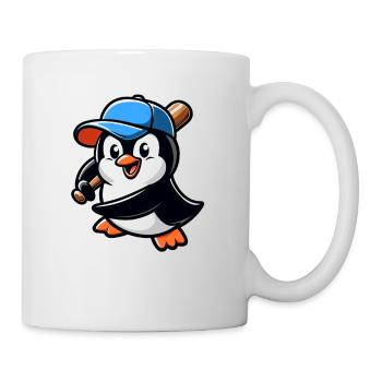Pinguin Baseballspieler Action - Tasse - Weiß - Rechts
