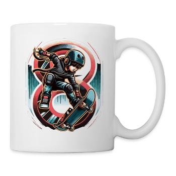 Skateboard Skater Design pour les garçons de 8 ans - Mug blanc - blanc - Droite