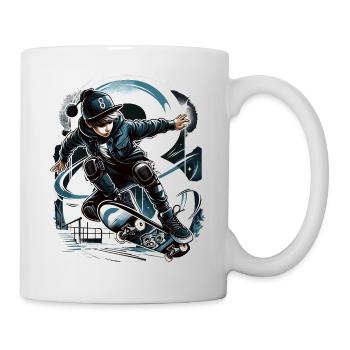 Skateboard Skater Design pour les garçons de 8 ans - Mug blanc - blanc - Droite