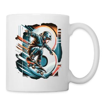 Skateboard Skater Design pour les garçons de 8 ans - Mug blanc - blanc - Droite