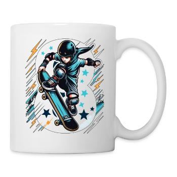 Skateboard Skater Design pour les garçons de 8 ans - Mug blanc - blanc - Droite