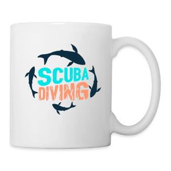 Haie tauchen Plongée avec les requins - Mug blanc - blanc - Droite