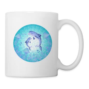 Delfin, Qualle Dolphin, Jellyfish - Mug - white - Right