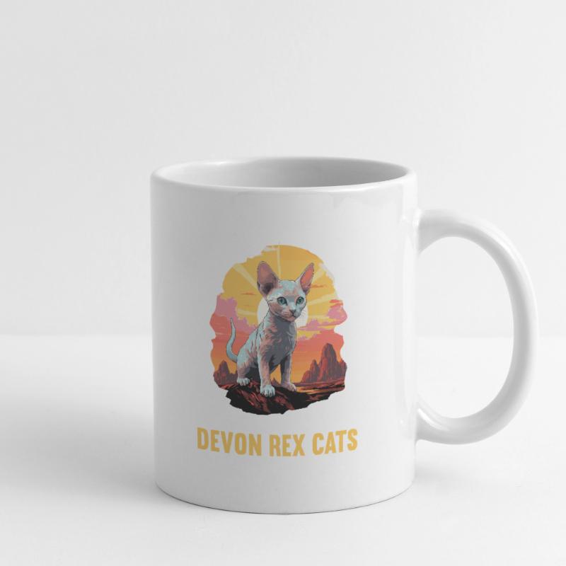 Chaton Devon Rex Chat Devon Rex Mug blanc