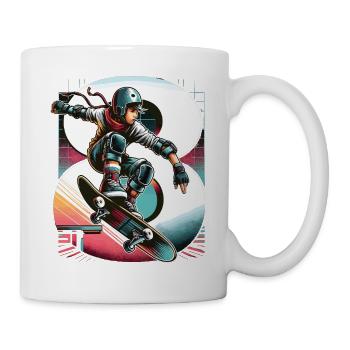 Skateboard Skater Design pour les garçons de 8 ans - Mug blanc - blanc - Droite