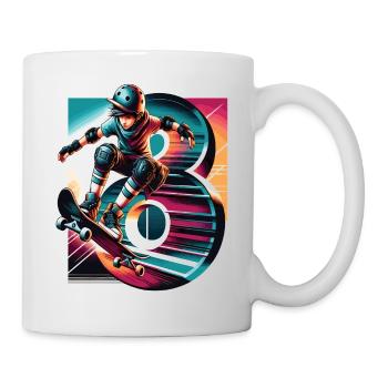 Skateboard Skater Design pour les garçons de 8 ans - Mug blanc - blanc - Droite