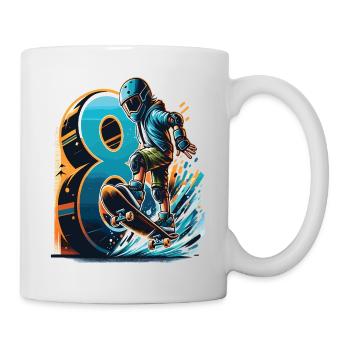 Skateboard Skater Design pour les garçons de 8 ans - Mug blanc - blanc - Droite