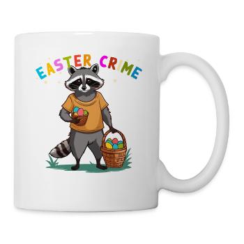 Drôle de raton laveur Costume Lapins de Pâques Oeufs de Pâques - Mug blanc - blanc - Droite