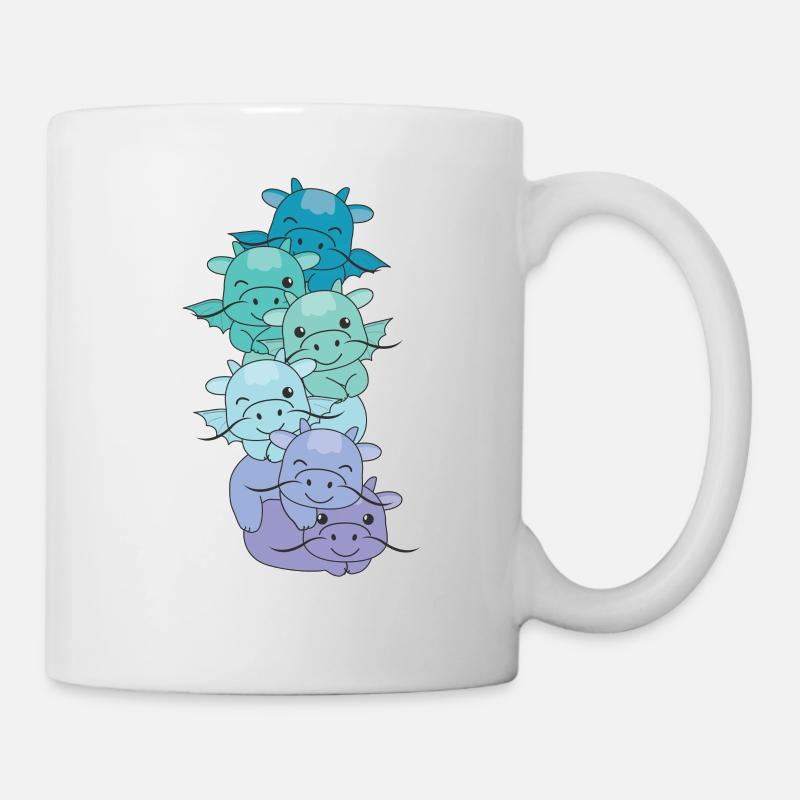 Neptunic Flag Pride LGBTQ süßer Drache Stapel - Tasse - Weiß