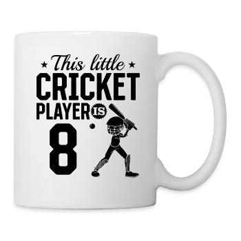 This little Cricket Player is 8 Years Old - 8th Bi - Tasse - Weiß - Rechts