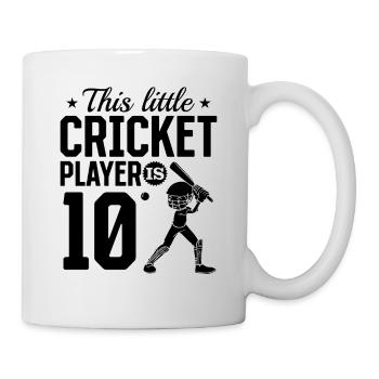 Ce petit joueur de cricket a 10 ans - 10ème - Mug blanc - blanc - Droite