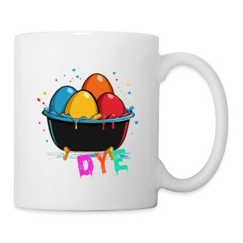 Drôle d’oeuf teinture artiste couleurs pour Pâques - Mug blanc - blanc - Droite