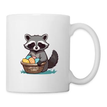 Drôle de voleur d’œufs de raton laveur dicton de Pâques - Mug blanc - blanc - Droite