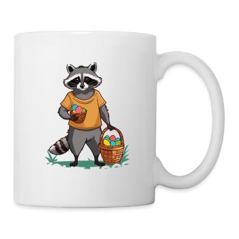 Drôle de raton laveur oeufs voleur mignon design - Mug blanc - blanc - Droite