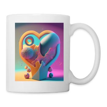 Heart Carved in Stone: Abstract Explosion of Color - Mug - white - Right