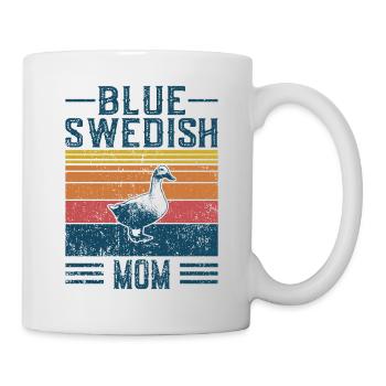 Maman canard - Vintage bleu suédois - Mug blanc - blanc - Droite
