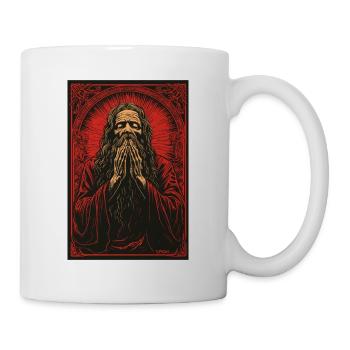 Le mystérieux guide spirituel prie - Mug blanc - blanc - Droite