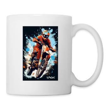 Cooles Motorrad Motocross - Tasse - Weiß - Rechts