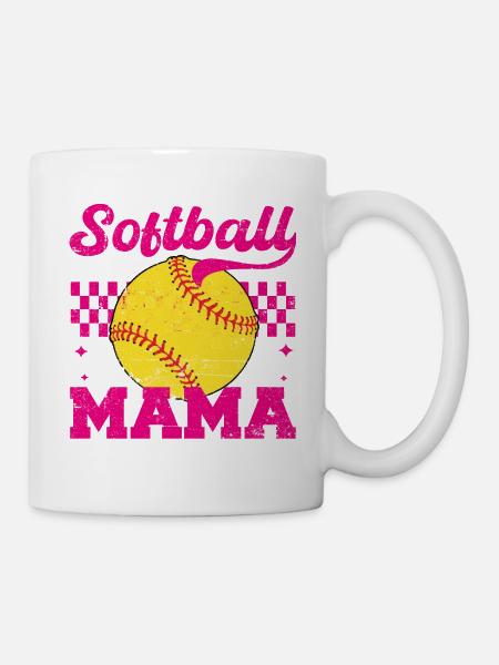 Softballll Mama Verzweifelt Muttertag Mama - Tasse - Weiß