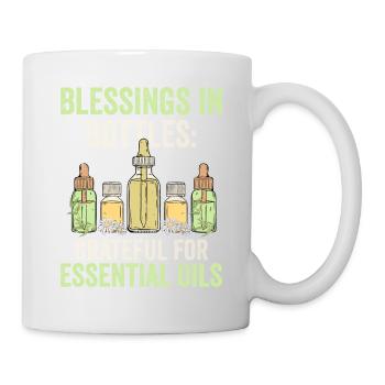 Blessings in Bottles: Grateful for Essential Oils - Mug - white - Right