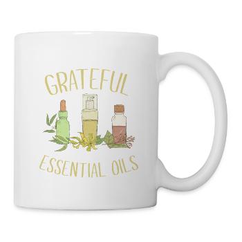 Bénédictions en bouteilles : reconnaissant pour les huiles essentielles - Mug blanc - blanc - Droite
