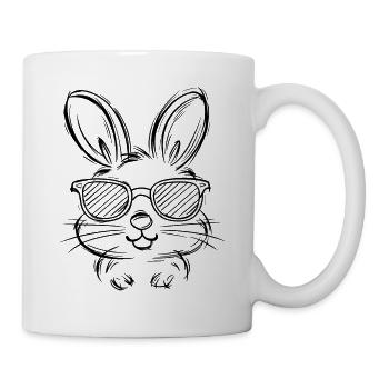 Lapin drôle lapin mignon lapin cadeau - Mug blanc - blanc - Droite