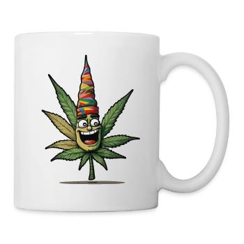 Hanfblatt Harmonie fröhliche Botanik Freundschaft - Tasse - Weiß - Rechts