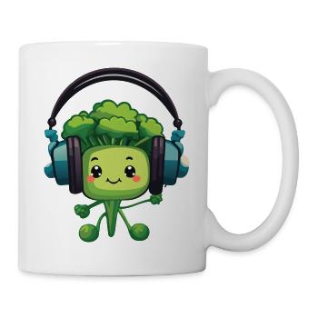 Bubatz - DJ - Musik - Legalize it - Brokkoli - Tasse - Weiß - Rechts