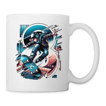 Skateboard Skater Design pour les garçons de 8 ans - Mug blanc - blanc - Droite