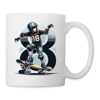 Skateboard Skater Design pour les garçons de 8 ans - Mug blanc - blanc - Droite