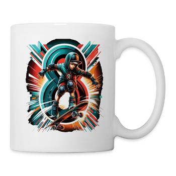 Skateboard Skater Design pour les garçons de 8 ans - Mug blanc - blanc - Droite