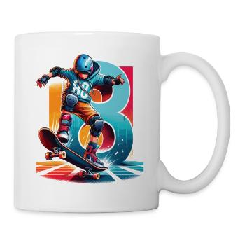 Skateboard Skater Design pour les garçons de 8 ans - Mug blanc - blanc - Droite