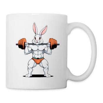 Easter Bunny Body Building Animal Funny Workout - Mug - white - Right