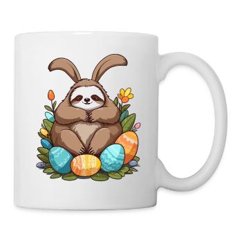 Lustiges Faultier Osterhase Süßes Osterfaultier - Tasse - Weiß - Rechts