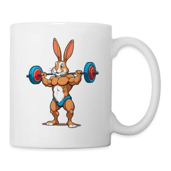 Easter Bunny Body Building Animal Funny Workout - Mug - white - Right