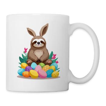 Lustiges Faultier Osterhase Süßes Ikonisches - Tasse - Weiß - Rechts