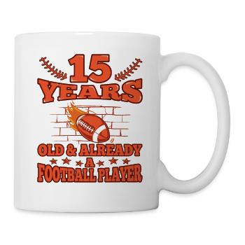 14e anniversaire Garçon football 14 ans Cadeaux - Mug blanc - blanc - Droite