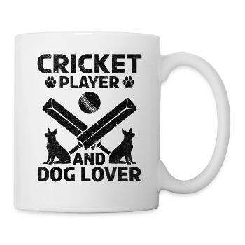 Cricket player and Dog lover - Dog Owner Cricket P - Tasse - Weiß - Rechts