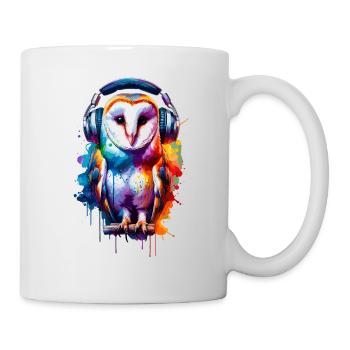 Colorful Splash Art Barn Owl Owls - Mug - white - Right