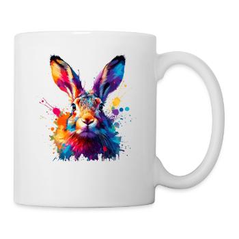 Splash Art coloré Jackrabbit Jackrabbits - Mug blanc - blanc - Droite