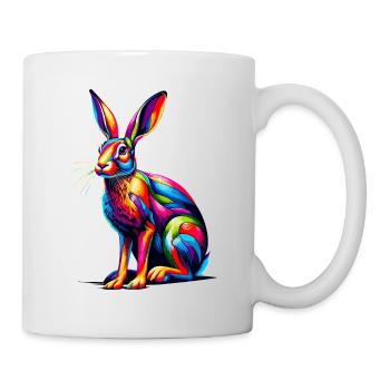 Coloré Pop Art Jackrabbit Jackrabbits - Mug blanc - blanc - Droite
