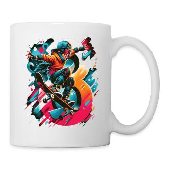 Skateboard Skater Design pour les garçons de 8 ans - Mug blanc - blanc - Droite