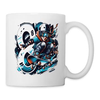 Skateboard Skater Design pour les garçons de 8 ans - Mug blanc - blanc - Droite