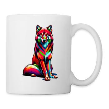 Colorful Pop Art Red Wolf Lover Wolves - Mug - white - Right