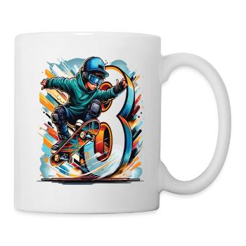 Skateboard Skater Design pour les garçons de 8 ans - Mug blanc - blanc - Droite
