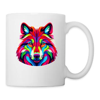 Colorful Pop Art Red Wolf Lover Wolves - Mug - white - Right